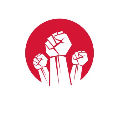 Kaslı bir erkek kaldırdı kolu ile yapılan vektör simgesi. Güç ve