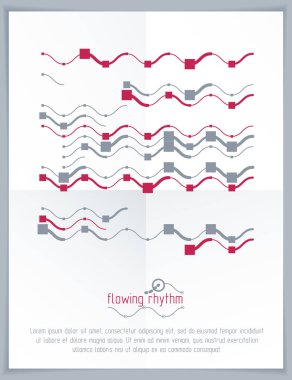 Soyut çizgilerle yapılan teknolojik yenilikçi vektör poster.