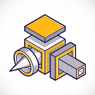 Üç boyutlu inşaat, soyut vektör trigonometri mühendislik