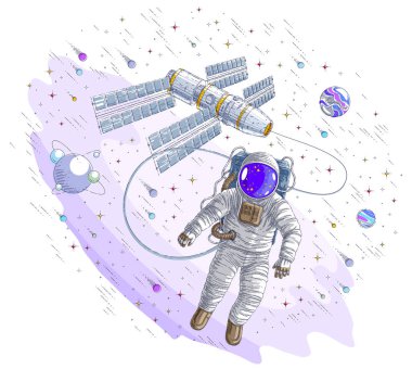 Astronot uzay istasyonuna bağlı Açık uzaya çıktı s