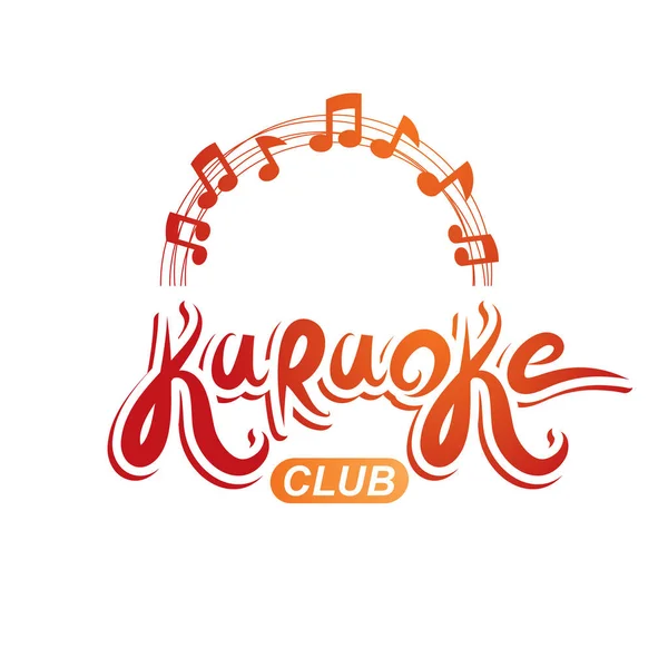 Karaoke klub vector háttér áll, körkörös zenei nem — Stock Vector