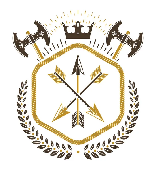 Heraldisches Design, Vektor Vintage Emblem. — Stockvektor