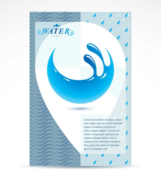 Giornata mondiale dell'acqua presentazione poster per l'uso in acqua minerale adv — Vettoriale Stock