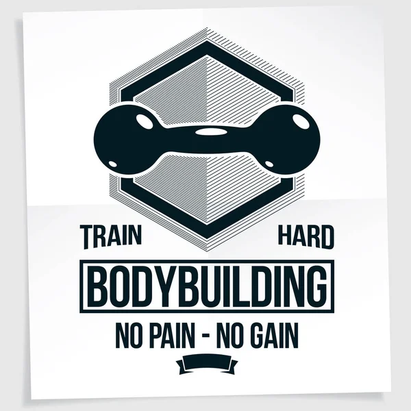 Cartel de motivación Cross fit creado con elemento vector dumbbell — Vector de stock