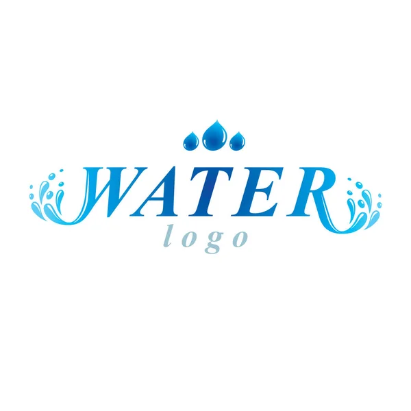 Reines Aqua-Ökologie-Vektorlogo. Thema menschliche Wasserreserven. Körper — Stockvektor