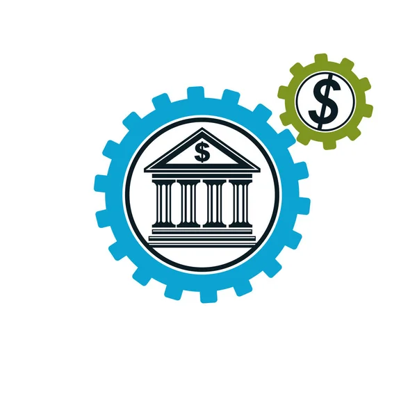 Bank- en Financiewezen conceptuele logo, unieke vector symbool. Banki — Stockvector