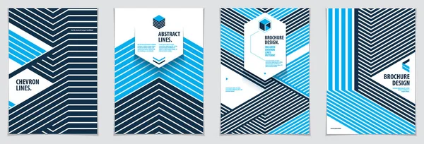 Conception minimaliste de brochures. Motifs géométriques vectoriels abstraits — Image vectorielle