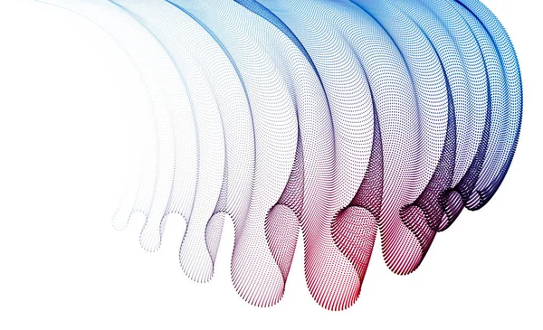Welle von fließenden Teilchen abstrakter Vektorhintergrund, glatter Farbverlauf — Stockvektor