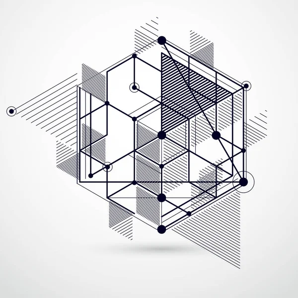 Trend isometrisches geometrisches Muster schwarzer und weißer Hintergrund — Stockvektor