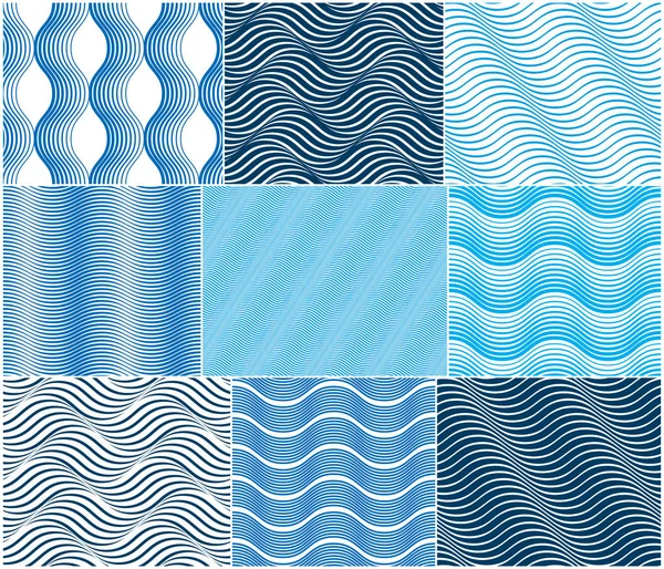 Chaotic waves seamless pattern, vector curve lines abstract repe — Stock Vector