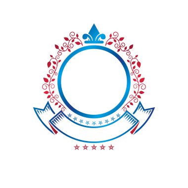 Kraliyet sembolü Lily Flower ve decora kullanılarak oluşturulan grafik amblemi