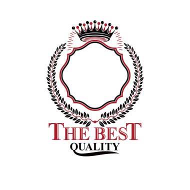 Grafik sembolü ile royal crown öğe ve defne wrea oluşur