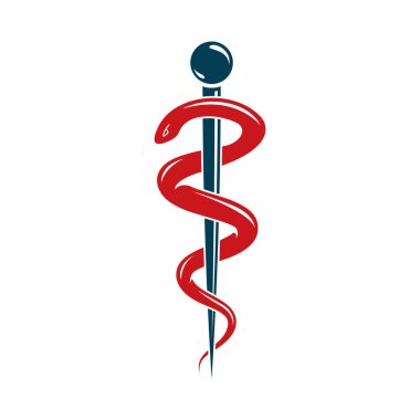 Caduceus symbol made using poisonous snakes, healthcare conceptu clipart