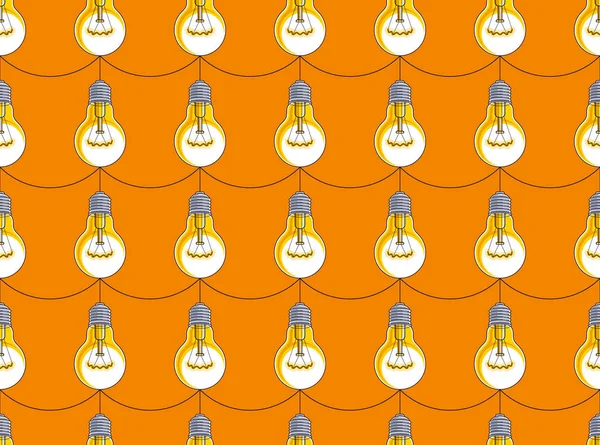 Light bulbs naadloze achtergrond, creatieve ideeën concept, website — Stockvector