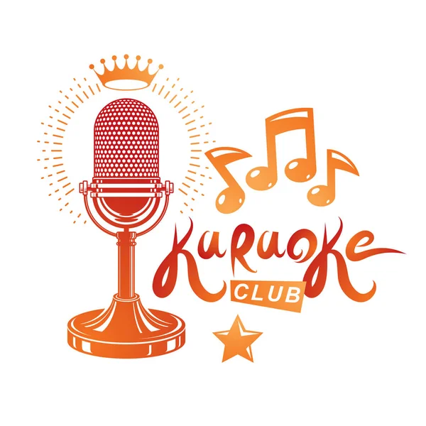 Szakaszában vagy a reco áll nightclubban karaoke reklámplakát — Stock Vector