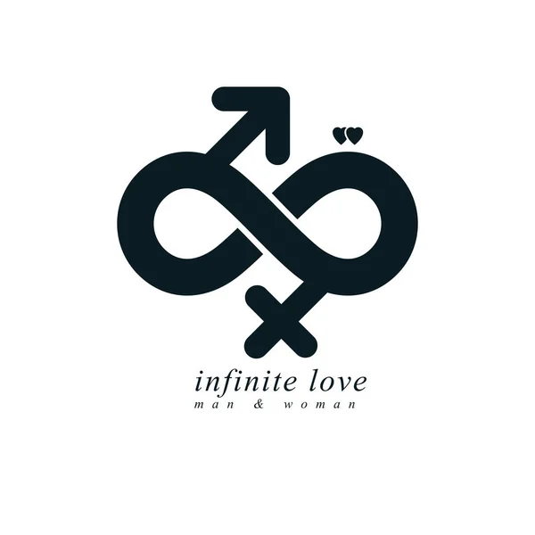 Αιώνια ζευγάρι εννοιολογική λογότυπο, σύμβολο διάνυσμα που δημιουργήθηκε με infin — Διανυσματικό Αρχείο