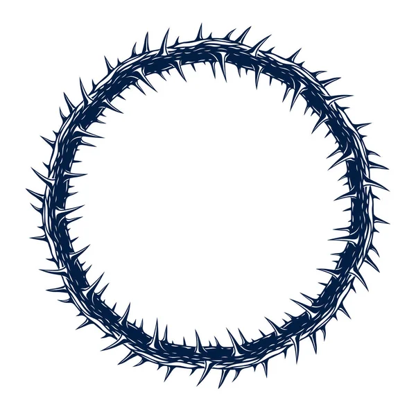 Ronde frame van thorn, sleedoorn vector ontwerpelement, cirkel — Stockvector