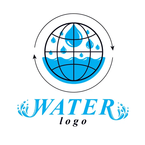 Vector azul claro agua gota logotipo para su uso como diseño de marketing sy — Archivo Imágenes Vectoriales