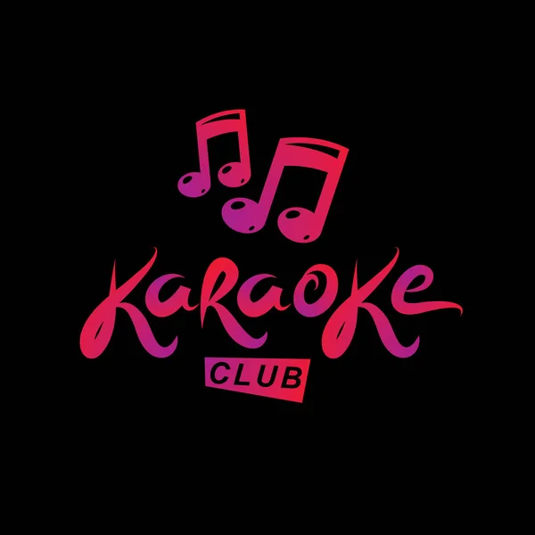 Müzik notaları, tasarım e kullanılarak oluşturulan Karaoke club vektör amblemi — Stok Vektör