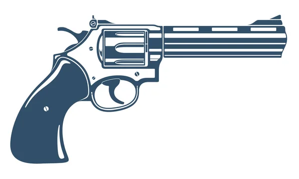 Revolver gun vector illustration, detailed handgun isolated on w — Stock Vector