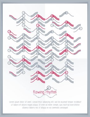 Soyut dalgalı çizgiler ritim desen kullanılmak üzere grafik ve web tasarım. Vektör teknolojisi flyer şablonu.
