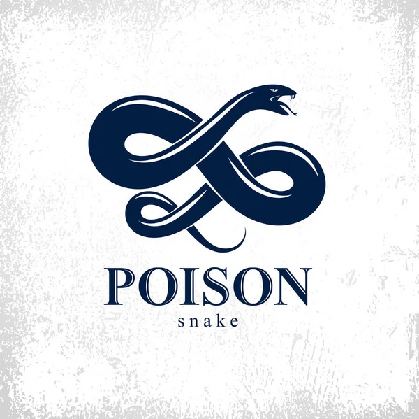 Snake Vektorové Logo Emblém Nebo Tetování Smrtící Jed Nebezpečný Had — Stockový vektor