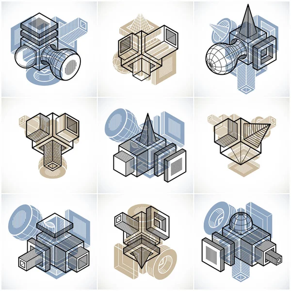 Vecteurs Ingénierie Collection Formes Abstraites — Image vectorielle