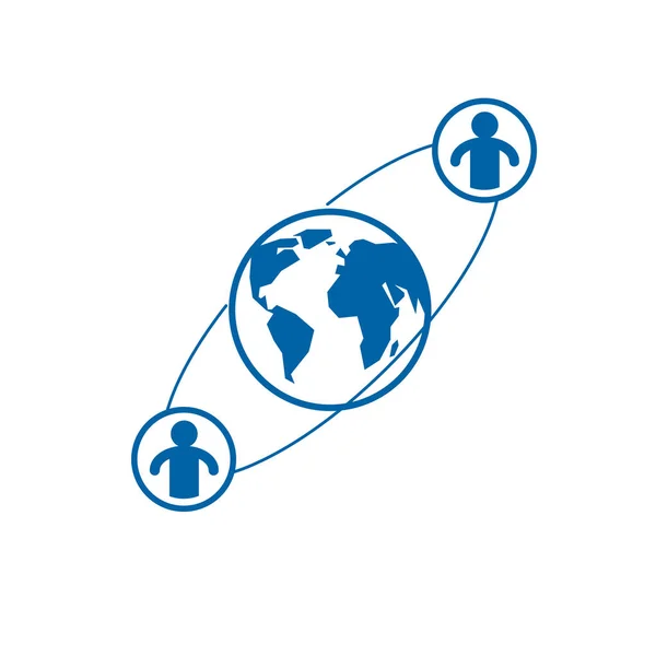 Svět Člověk Kreativní Logo Unikátního Vektoru Symbol Vytvořen Různými Ikonami — Stockový vektor