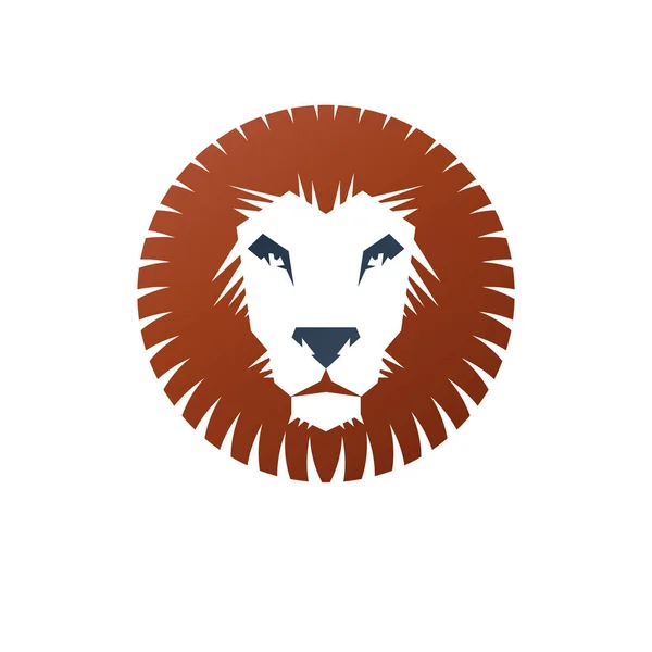 Brave Lion Ancient Emblem Animal Element Heraldic Vector Design Element — Stock Vector