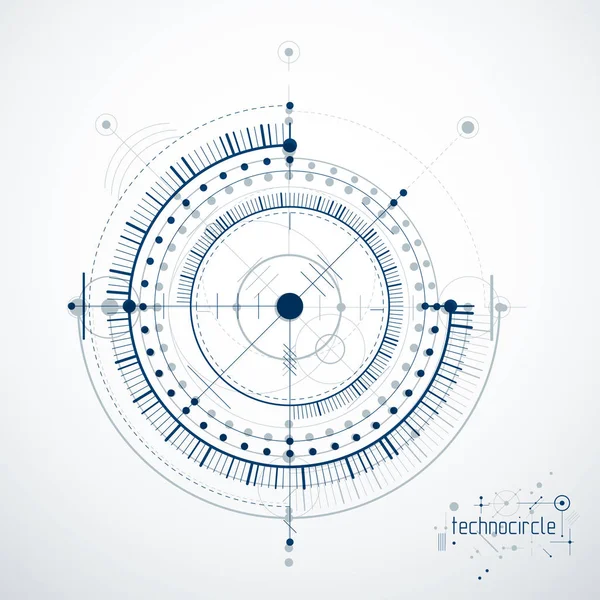 Technique Génie Mécanique Vecteur Abstrait Abstraction Cybernétique Avec Des Schémas — Image vectorielle