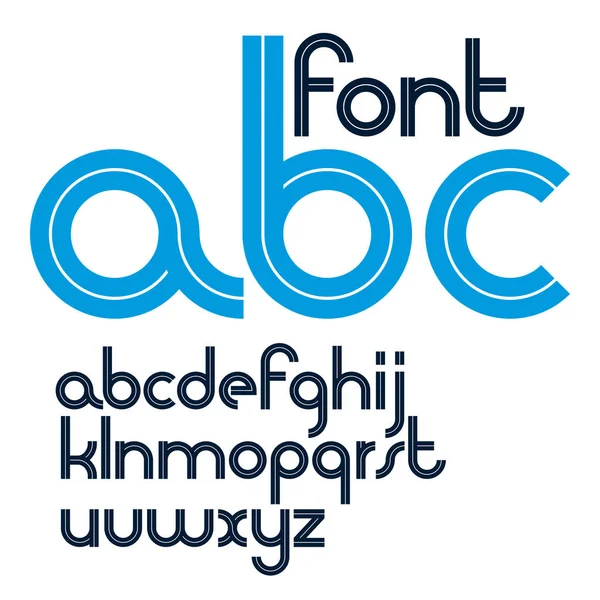 ベクトルのセット丸い白のストライプを英語のアルファベット小文字最高企業ロゴタイプ デザインで使用するため — ストックベクタ