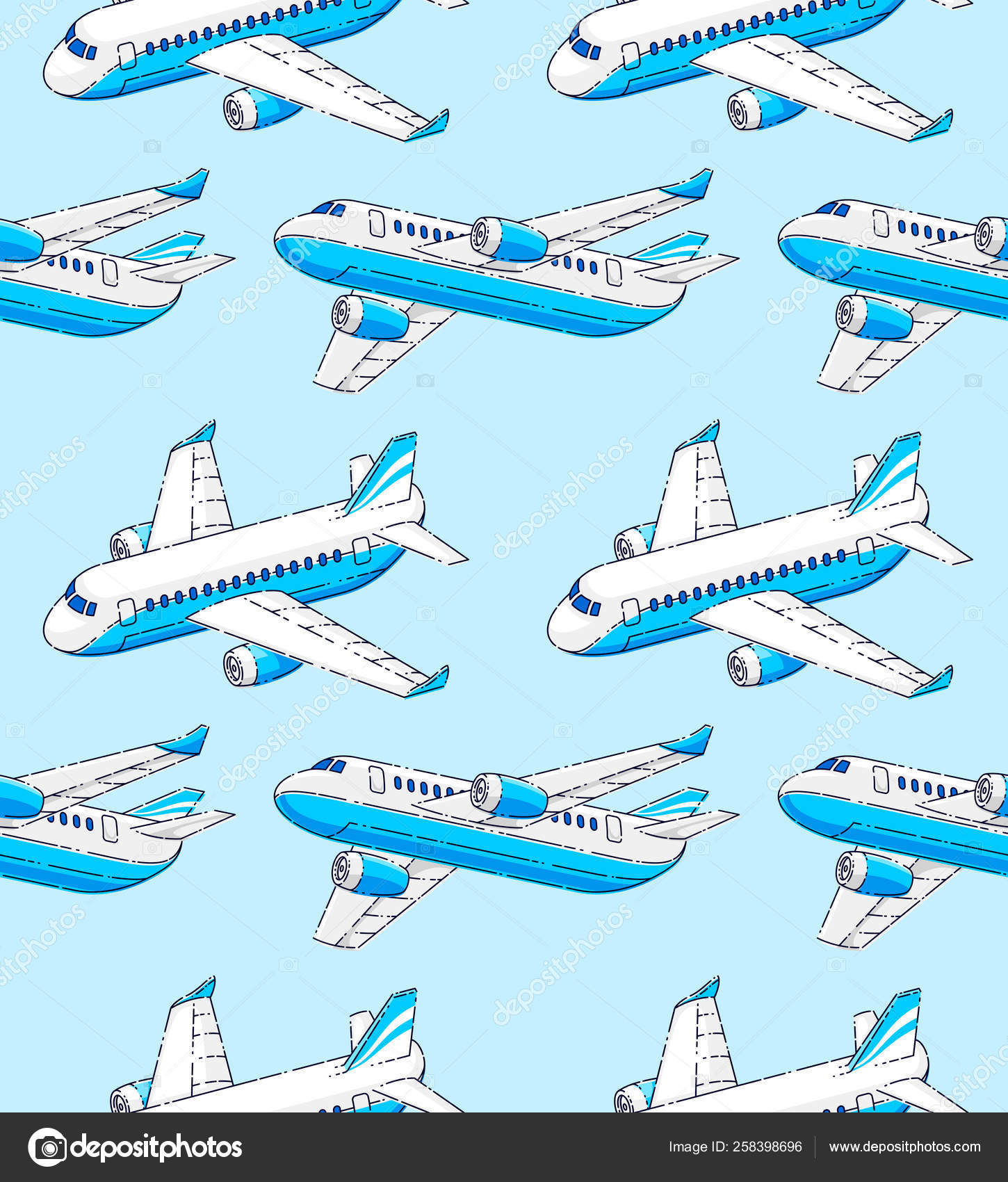 Aviones Sin Fisuras Fondo Las Líneas Aéreas Concepto Viaje Aéreo Vector de  stock #258398696 de ©Ostapius, image size:1450x1700
