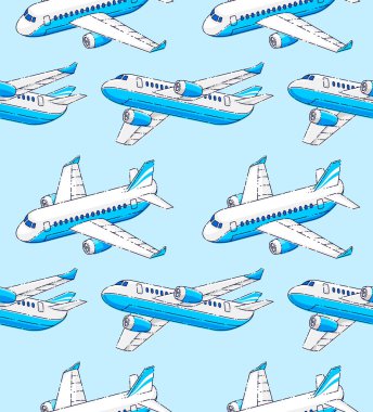 Uçaklar pürüzsüz arka plan, havayolları hava taşımacılığı konsepti, vektör duvar kağıdı veya web sitesi arka planı.