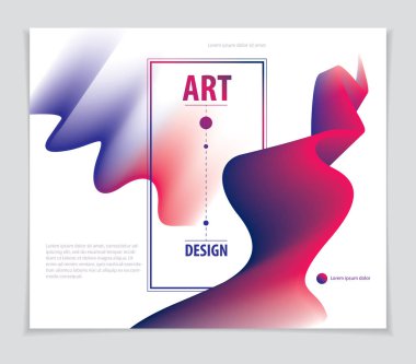 Serin degrade şekli, fütüristik tasarım. 3d şekil, vektör soyut sanat. Hediye kartı, kapak, poster veya broşür için idealdir. Parlak renk dalga boyutlu nesne.