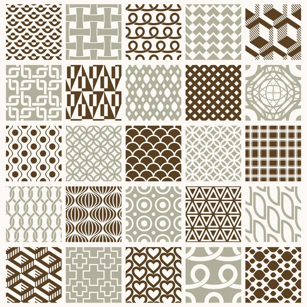 由不同的图象菱形 正方形和圈子组成的向量无穷的几何图案的集合 25具有装饰质感的平面瓷砖可用于纺织和设计 — 图库矢量图片