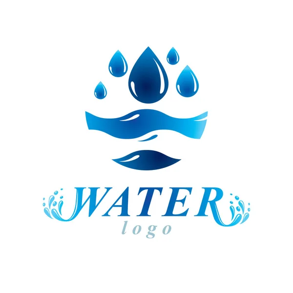 Emblema Vectores Diseño Agua Mineral Fresca Para Uso Como Símbolo — Archivo Imágenes Vectoriales