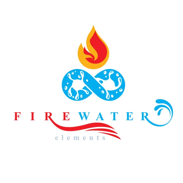 ilustração em vetor logotipo energia natureza água fogo chama