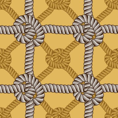 İpsiz şablon, modaya uygun vektör duvar kağıdı arka planı. Düğümlerle uyumlu, sonu gelmeyen bir illüstrasyon. Kumaş, duvar kağıdı, ambalaj, ağ ve baskı için kullanılabilir.