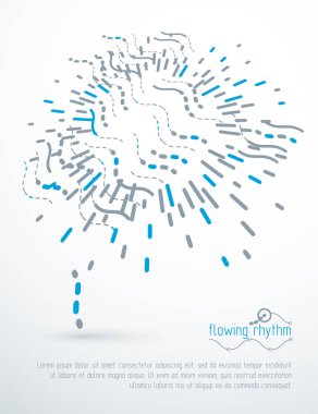 Soyut çizgilerle yapılan teknolojik yenilikçi vektör poster. Modern geometrik kompozisyon broşür veya raporun kapak reklam olarak kullanmak için.