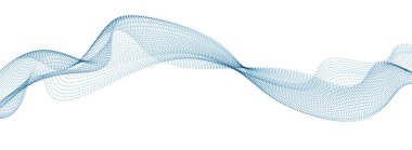 Akan parçacıklar dalgası modern rahatlatıcı illüstrasyon. Yuvarlak noktalar vektör soyut arkaplan. Harmanlanmış noktaların güzel dalga biçimli dizisi.