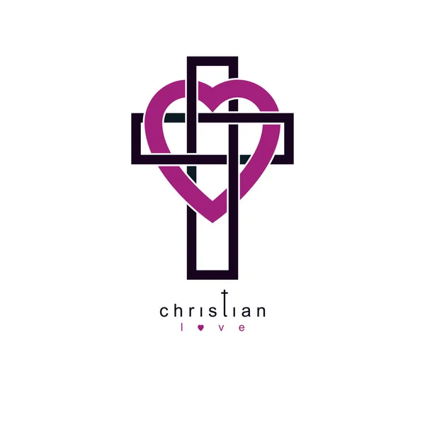 Christian Love Och Sanna Tron Gud Vektor Kreativa Symbol Design — Stock vektor