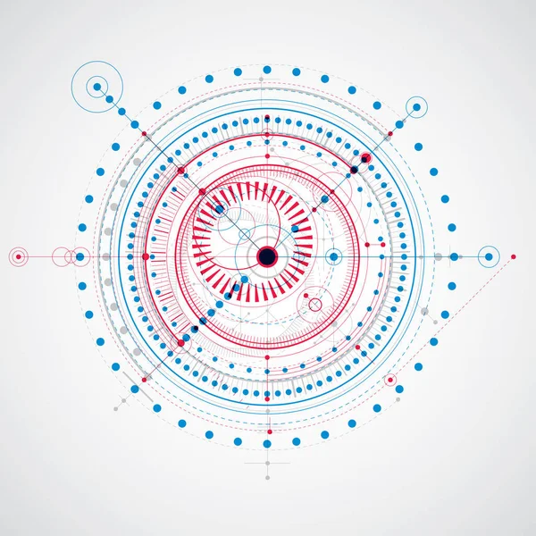 Technical Plan Abstract Engineering Draft Use Graphic Web Design Red — Stock Vector