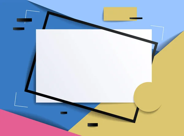 テキストデザインテンプレート チラシ ポスター カード バナー 広告レイアウト 中程度の色と幾何学的な形状のためのコピースペースを持つフレームベクトル現代的なスタイルの紙カット3Dイラスト — ストックベクタ