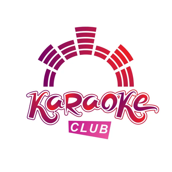 Karaoke Club Vector Embleem Gemaakt Met Mute Volume Symbool Nachtclub — Stockvector
