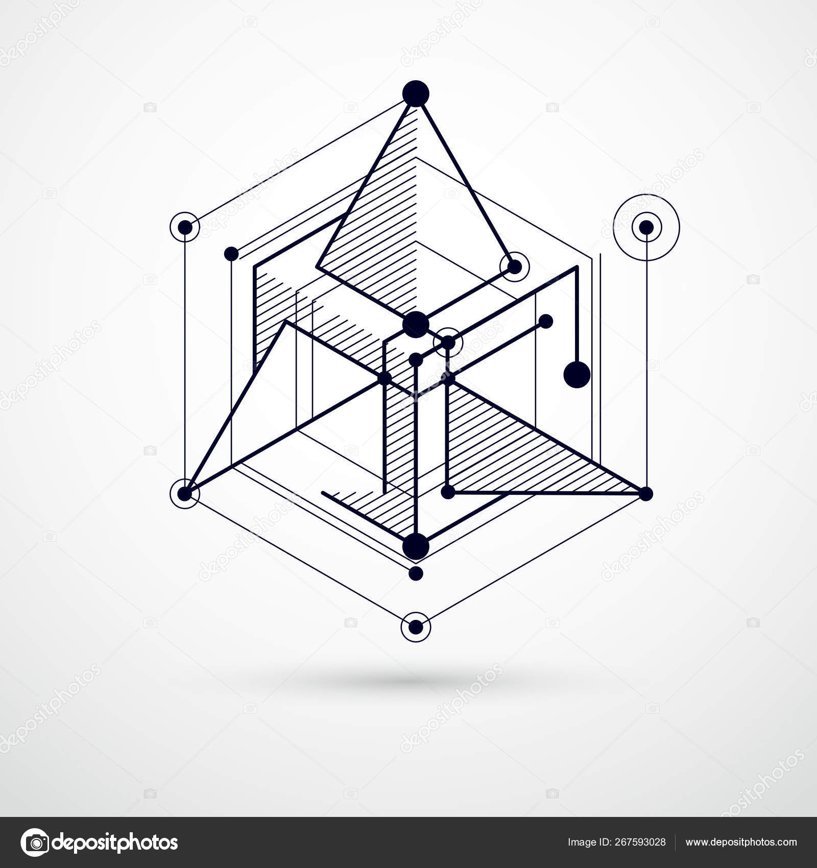 Vecteur Motif Geometrique Abstrait Cube Fond Noir Blanc Disposition Des Image Vectorielle Par Ostapiusangelp C Illustration