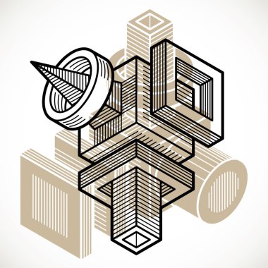 Soyut trigonometrik inşaat, vektör boyutlu tasarım şablonu.