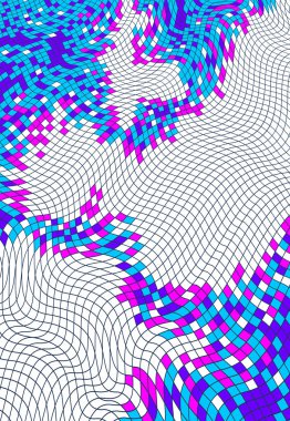 Büyük geometrik 3d mozaik sanatının soyut vektör arkaplanı, başlık ve metin için kopya alanı olan düzeninizin bir şablonu olarak sanatsal illüstrasyon. Broşür, dergi, reklam, afiş, poster için kullanılabilir.