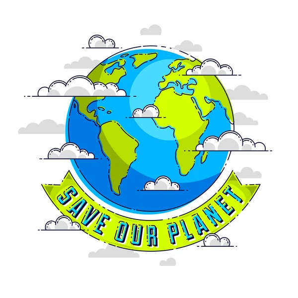 World International Earth Day Concept Eco Ecology Climate Changes Earth — Vector de stock