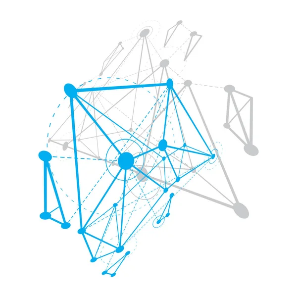 Forma Abstracta Técnica Figura Poligonal Vectorial Tecnologías Comunicación Ilustración Moderna — Vector de stock