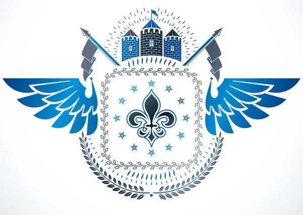 Insigne Vintage Rétro Réalisé Avec Des Éléments Design Vectoriel Comme — Image vectorielle